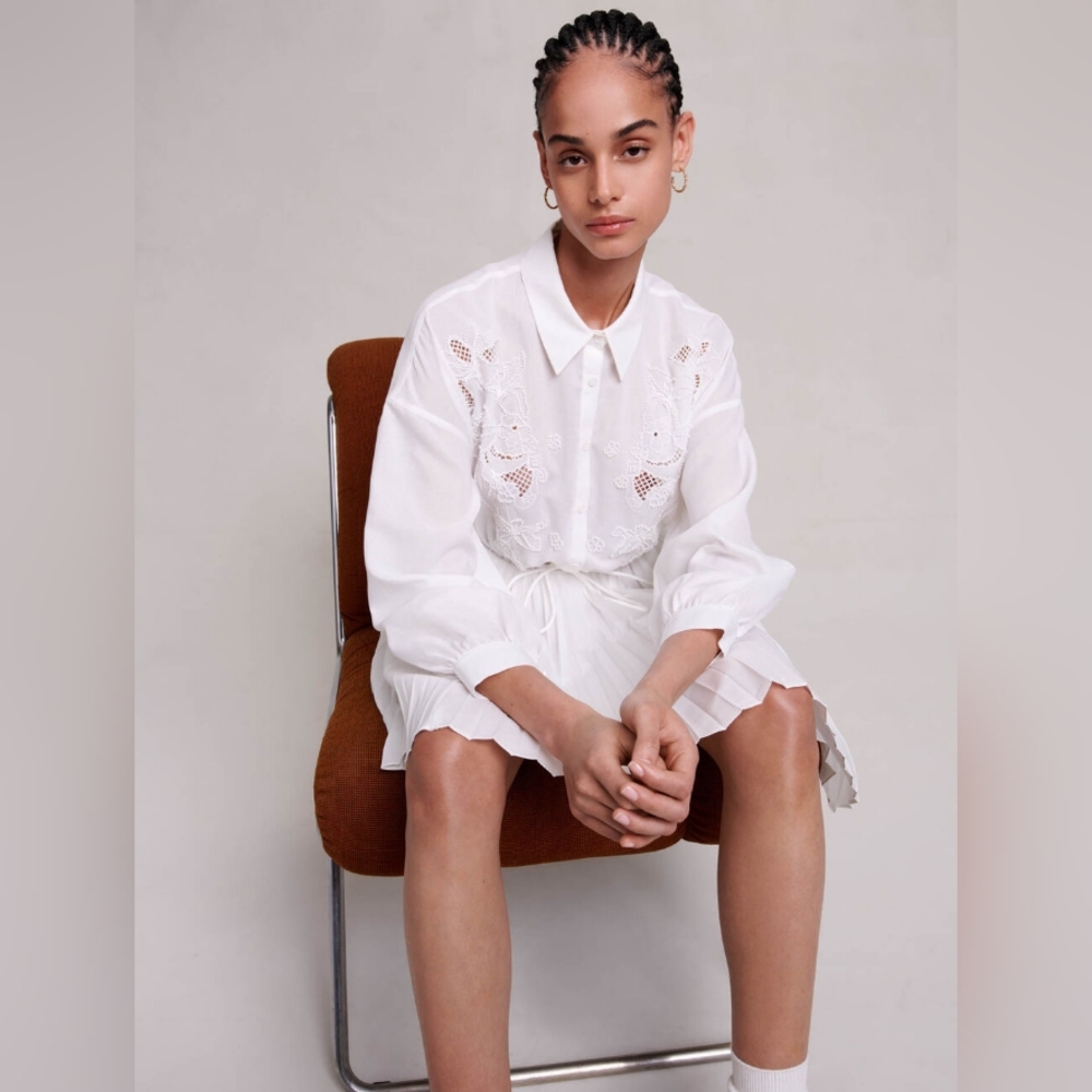 MAJE WHITE SHORT DRESS - Picture 3 of 10